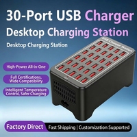 Akıllı Güç 150W USB Duvar Şarj Adaptörü 30 Portlu Hızlı Şarj Hub'ı Telefonlar Dizüstü Bilgisayarlar Kamera Desteği LED Göstergesi AB/İngiltere/ABD