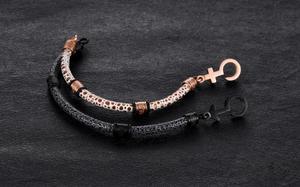 Bracelet en cuir pour hommes et femmes, en acier inoxydable, pour couple, nouveau, - Product Image 6