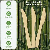 Ensemble de couverts jetables biodégradables en bambou Wanpin Wanpin-BCP3 avec cuillère, fourchette et couteau, fabriqué dans le Zhejiang pour le camping
