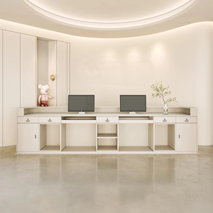 Comptoir d'accueil médical 3 personnes personnalisé bon marché Comptoir <span class=keywords><strong>de</strong></span> réception Salon <span class=keywords><strong>de</strong></span> beauté <span class=keywords><strong>Table</strong></span> <span class=keywords><strong>de</strong></span> réception en or - Product Image 4