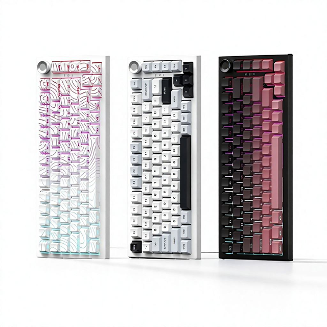 K81 Wireless Mechanical Keyboard with RGB Backlit & Side-Printed Keycaps, Tri-Mode Customizable Gaming