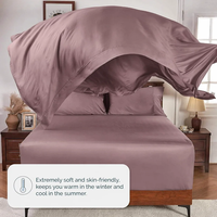 Parure de lit en fibre de bambou biologique, rafraîchissante, absorbant l'humidité, drap-housse doux, housse de couette, 3 pièces pour la maison, l'hôtel, utilisation toute saison