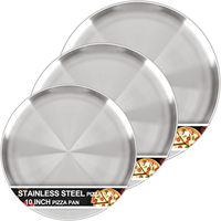 Plats à pizza en acier inoxydable SS304, compatibles lave-vaisselle, 14cm, 17cm, 20cm, 23cm, 26cm, 30cm, vaisselle, plateau de barbecue, assiettes pour enfants