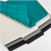 Grand tapis de séchage pliable classique en silicone, résistant à la chaleur, antidérapant, avec canaux de drainage pour vaisselle, tasses, cuisine et maison