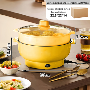2-in-1 Household <b>Non</b>-<b>Stick</b> Inner <b>Pot</b> Electric Integrated Cooking <b>Pot</b> with Tempered Glass Lid 800W Power for Hotel & Outdoor Use - Product Image 4