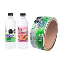 Étiquette rétractable en film plastique imperméable PET BOPP pour bouteille d'eau, conception personnalisée, manchon pour bouteille, film pour le col