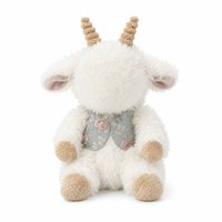 Maßgeschneiderte Vintage Blumen-Plüschtierkleidung: Pastorale bedruckte Weste für Ziegen-Stofftiere – Weiche Maskottchen-Puppen-Accessoires zum Verkleiden