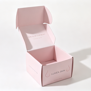 Luxury Skincare Packaging Self-locking Kraft Corrugated Mailer <b>Box</b> Custom Logo Printed Embossing Foil Stamping Premium Finishing - Product Image 2