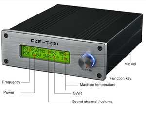 CZERF 25W シルバーアルミニウム合金ワイヤレスステレオミニFMトランスミッター 50Hz-15KHz周波数応答 長距離アンプ - Product Image 3