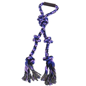 Interaktif çift başlı pamuk düğüm halat römorkör-savaş köpek çiğnemek oyuncak çevre dostu köpek çiğnemek oyuncak diş temizleme için büyük köpek - Product Image 5