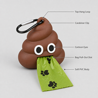 Distributeur de sacs à déjections canines moderne en forme de crotte de chien, support de sacs à déchets à suspendre pour les promenades en extérieur, fournitures pour animaux de compagnie OEM ODM