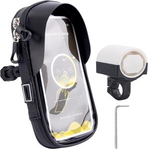 Bolsa para Teléfono con Pantalla Táctil, Impermeable, con Cierre y Dos Bolsillos, para Ciclismo, con Rotación de 360 Grados, Negra, de 6 Pulgadas, Envío Inmediato - Product Image 1