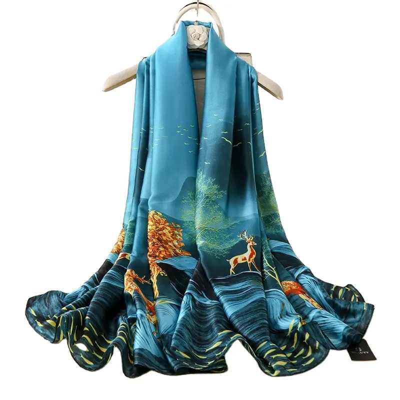 Bufanda de gasa con estampado tropical para mujer, pañuelo de verano, personalizado, 70x180CM