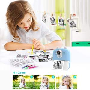 Trẻ em máy ảnh kỹ thuật số 2.4 "Màn hình in ngay lập tức ống kính kép 1080P 8X Zoom selfie có thể in Quà Tặng CMOS cảm biến MP3 chức năng lọc - Product Image 5