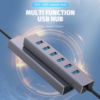 7 puertos USB 3,0 Hub Aluminio HUB 3,0 USB para Macbook Pro Imac PC Laptop Notebook Accesorios