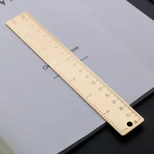 Gold Brass Straight Ruler Metal Ruler With Logo