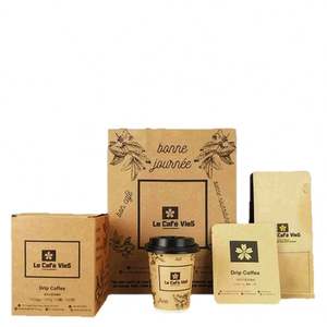 Vasos de Café de Papel Kraft de Doble Pared Personalizables con Tapas, Elegantes, Resistentes al Calor, Desechables para Bebidas Carbonatadas y Energéticas - Product Image 1