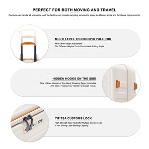 Ensemble de bagages à roulettes 3 pièces légers à ouverture frontale en polycarbonate rigide extensible avec 4 roues, serrure TSA hybride, port USB et porte-gobelet - Product Image 5
