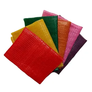 Bolsa de rede com cordão para nylon, bolsa de malha para organza em cores diversas, bolsa para frutas e vegetais