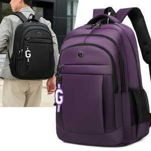 Stylish Large Capacity <b>Backpack</b> For Men Business Travel Laptop Bag <b>Waterproof</b> Solid Color 15 Inches - Product Image 2