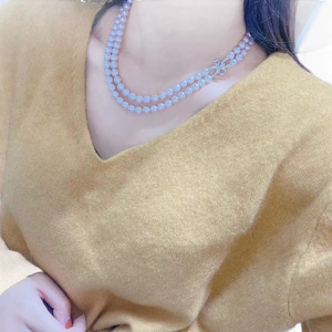 Collar de Perlas de Agua Dulce Azul Plateado de 6-7 mm, 100% Genuino, con Acabado Delicado para la Piel, Ligeramente Impecable - Product Image 5