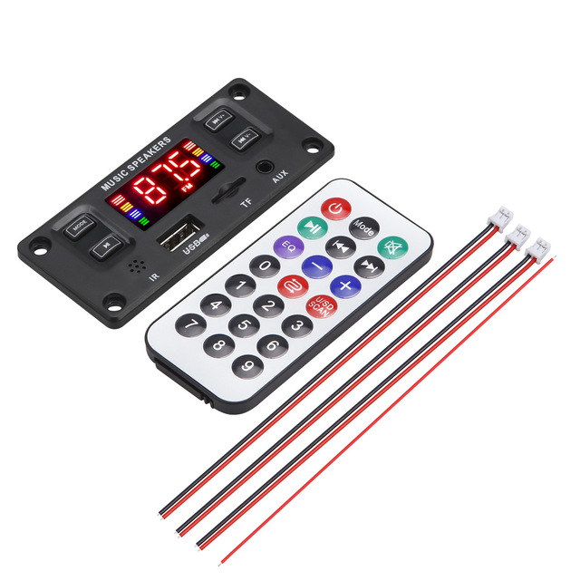 12V 2 * 30W BT MP3 Decoding Board Module MP3 Power Amplifier Board Color Screen Support USB/TF/BT/radio/AUX Automatic Switch