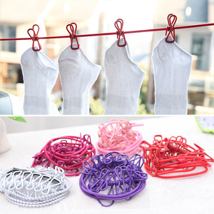 12-clip indoor retractable <b>clothesline</b>, no drilling required, windproof and slip-resistant, suitable for outdoor sock drying. - Product Image 2