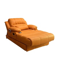 Canapé-lit électrique moderne en cuir véritable italien avec télécommande pour salon