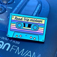 Badge en émail souple personnalisé en métal, motif Mixtape Road Trip Cassette Pastel, fabrication économique