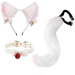 Bande de cheveux <span class=keywords><strong>d</strong></span>'oreille de chat et ensemble de queue de bête fait à la main en Polyester papillon ailes de fée Cosplay moderne retour à l'école cadeau de noël - Product Image 6