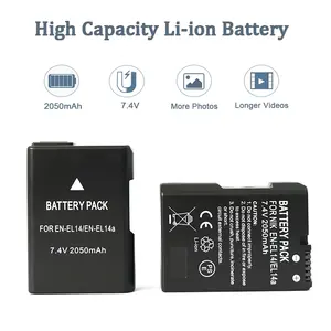 EN-EL14 ENEL14 EN-EL14A EL14A <span class=keywords><strong>Batterie</strong></span> pour <span class=keywords><strong>Nikon</strong></span> P7200 P7700 P7100 D3100 D3200 D3300 D5100 D5200 <span class=keywords><strong>D5500</strong></span> D5600 D5300 Caméra - Product Image 5
