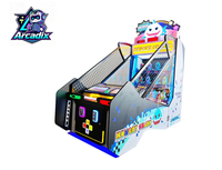 Machine de jeu d'arcade à lancer des balles à grande échelle pour enfants, avec requins affamés et fonction d'émission de tickets