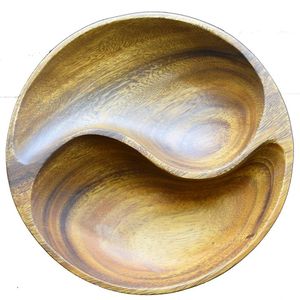 Cuenco tallado hecho a mano ecológico de madera maciza de estilo bonito centro de mesa de comedor rústico - Product Image 2