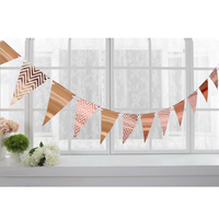 Lot de 12 guirlandes triangulaires en papier doré style INS, 13x18cm, pour mariage