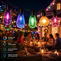 Guirnalda de Luces de Goma de 24V, Luces Impermeables y Luces de Bistró para Iluminación de Cafeterías al Aire Libre, Decoración de Patio