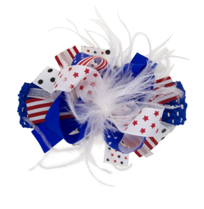 Noeuds pour cheveux faits à la main de haute qualité en gros pour le 4 juillet, accessoires pour cheveux pour filles, pour la fête de l'indépendance, rouge, blanc, bleu marine - Product Image 4