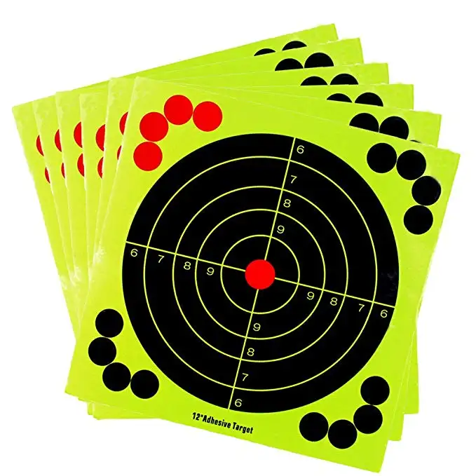 12" Paper Shooting Reactive Targets Bullseye Splatter Glow Hunting Training 2019 