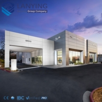 Bangunan Struktur Baja Konstruksi Logam Prefab Modern untuk Showroom & Bengkel Mobil 4S, Gudang, Hanggar, Aula Pameran
