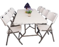 Ensemble table et chaises de restauration en plastique moderne de 6 pieds pour hôpital ou sous-sol
