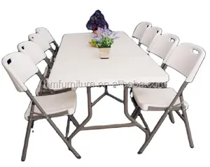 6FT Kunststoff Catering Tisch und Stühle Set