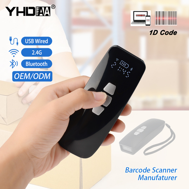 Pocket Bluetooth Barcode Scanner 1D CCD Mini Size Bar Code Reader Battery Memory for Hospital Logistics Warehouse