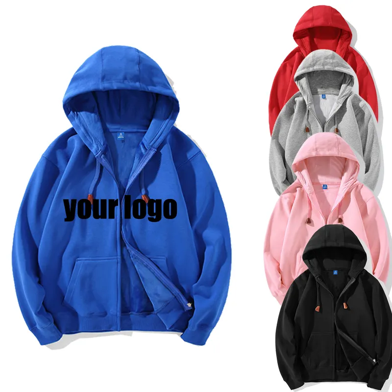 Zip up özel kapüşonlu üstler erkek hoodies puf baskı hoodie giyim üreticileri özel boy gevşek boyutu