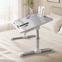 Bureau d'ordinateur portable pliable avec roulettes mobiles pour un déplacement facile pour la lecture, la restauration et le travail - Meubles de maison de style moderne