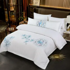 Modern Bordado 4 Pcs Bedlinen Bedding Set Atacado 5 Star Hotel Bed Spreads Bed Set