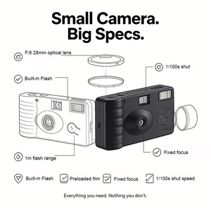 Appareil photo jetable 35 mm avec flash, pré-encarté, à usage unique, vente en gros, logo personnalisé pour mariages, fêtes, événements, cadeaux, OEM ODM - Product Image 2