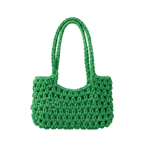 Wholesale Stylish Candy Color Cotton <b>Rope</b> Tote <b>Bags</b> Unisex Hand-woven Hollowed Net Bucket <b>Bag</b> Open Crochet Handbag Wrist <b>Bags</b> - Product Image 1