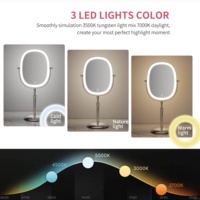Tabletop Adjustable Lift Stand Metal+Glass 7X Magnifying Stepless Dimming Lighted LED Touch Switch Personalized Cosmetic Mirror