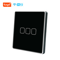 Interrupteur intelligent personnalisé avec panneau tactile en aluminium, compatible avec les normes britanniques et européennes, Wi-Fi Tuya, avec minuterie vocale