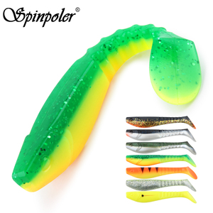 Esca da <span class=keywords><strong>Pesca</strong></span> Spinpoler 5 Pollici, Esca Artificiale in PVC Morbido Bicolore con Coda a Paletta, Wobbler per Acqua Salata e Trota - Product Image 1