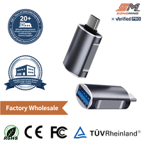 Adaptor OTG USB A ke Type C 3.2 10Gbps Grosir, Konverter Aluminium Alloy, Konektor Ponsel USB C, Aksesoris Gadget